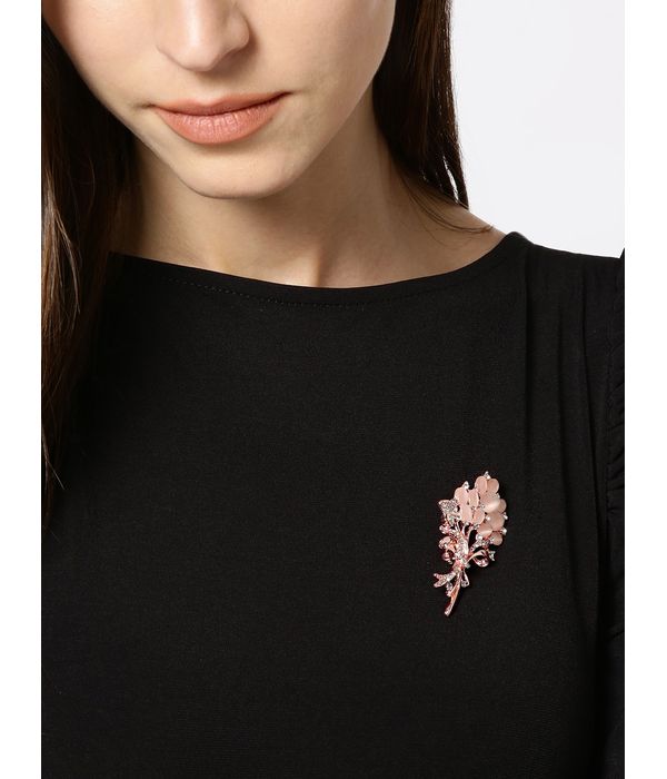 YouBella Jewellery Latest Stylish Crystal Unisex Floral Shape Brooch for Women/Girls/Men